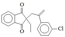 2-[2-(3-氯苯基)丙-2-烯-1-基]-2-乙基茚滿-1,3-二酮；
2-[2-(3-Chlorophenyl)-2-propen-1-yl]-2-ethyl-1H-indene-1,3(2H)-dione；
CPED