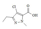 1-甲基-3-乙基-4-氯吡唑-5-甲酸； 
4-Chloro-3-ethyl-1-methyl-1H-pyrazole-5-carboxylic acid；
EMCA